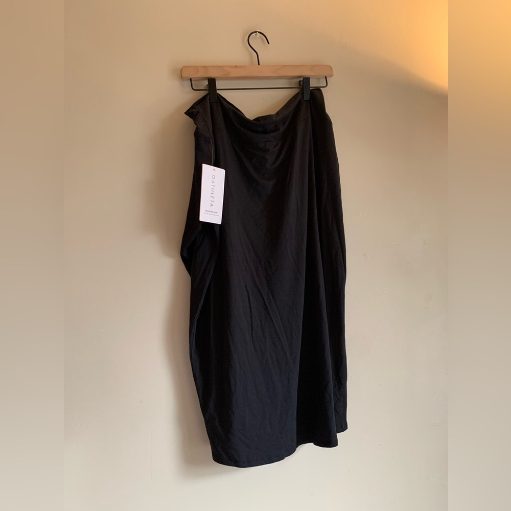 NWT Athleta Release MIDI Black Skirt Women Size XL Summer Bottoms New Wrap